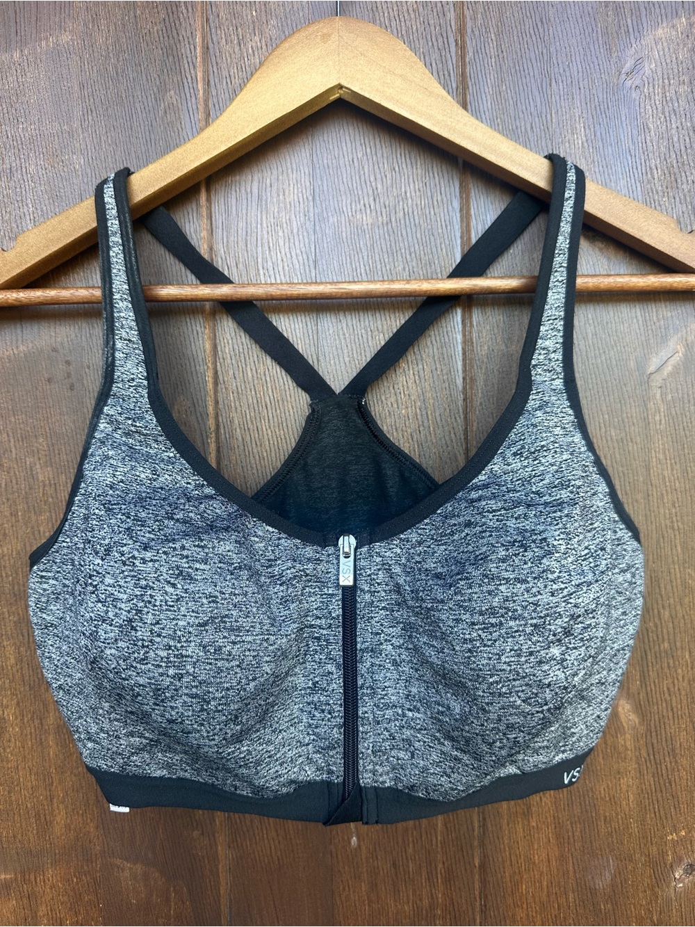 Victoria's Secret Gray Front-Zip Racerback Sports Bra